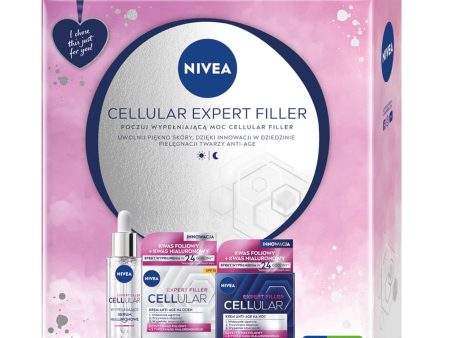 Cellular Expert Filler zestaw krem anti-age na dzień SPF15 50ml + krem anti-age na noc 50ml + hialuronowe serum wypełniające 30ml Discount