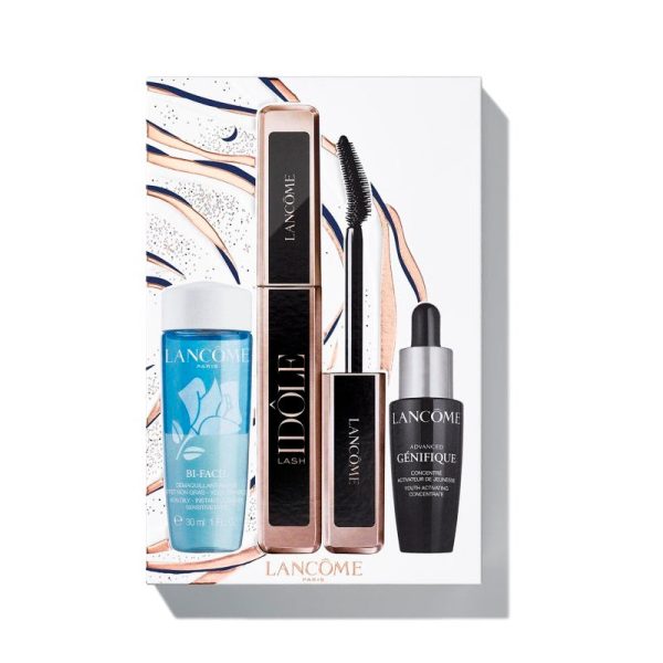 Lash Idole Mascara Gift Set zestaw tusz do rzęs 01 Glossy Black 8ml + płyn do demakijażu oczu 30ml + serum do twarzy 10ml Hot on Sale