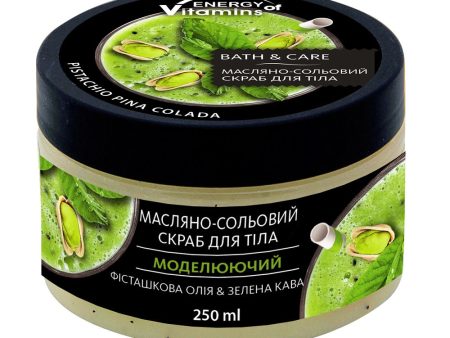 Modelujący peeling solny do ciała Olejek Pistacjowy i Zielona Kawa 250ml on Sale