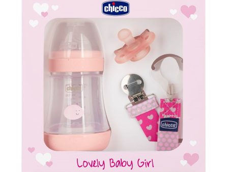 Lovely Baby Girl zestaw butelka antykolkowa Perfect 5 150ml + smoczek Physioforma Mini Soft + tasiemka do smoczka on Sale