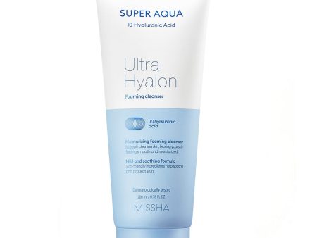 Super Aqua Ultra Hyalron Foaming Cleanser nawilżająca pianka oczyszczająca z kwasem hialuronowym 200ml Cheap