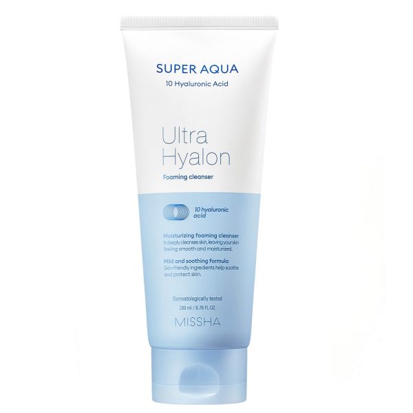 Super Aqua Ultra Hyalron Foaming Cleanser nawilżająca pianka oczyszczająca z kwasem hialuronowym 200ml Cheap