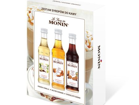 Monin zestaw syropów do kawy French Vanilla 50ml + Salted Caramel 50ml + Chocolate Cookie 50ml Online Sale