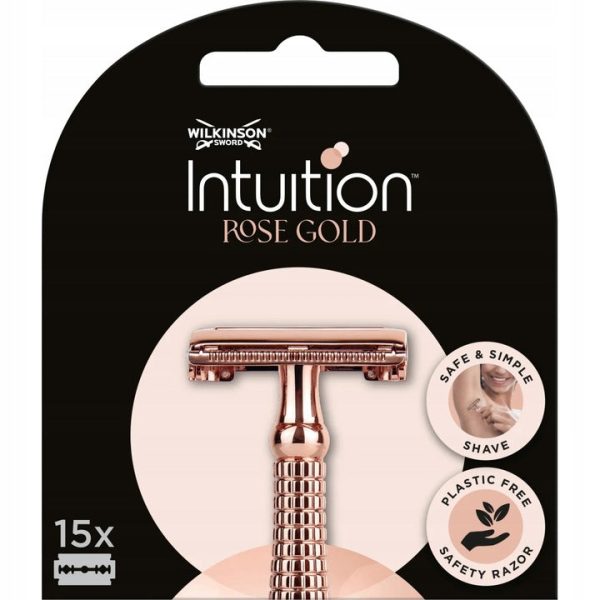 Intuition Rose Gold żyletki do klasycznej maszynki do golenia dla kobiet 15szt on Sale