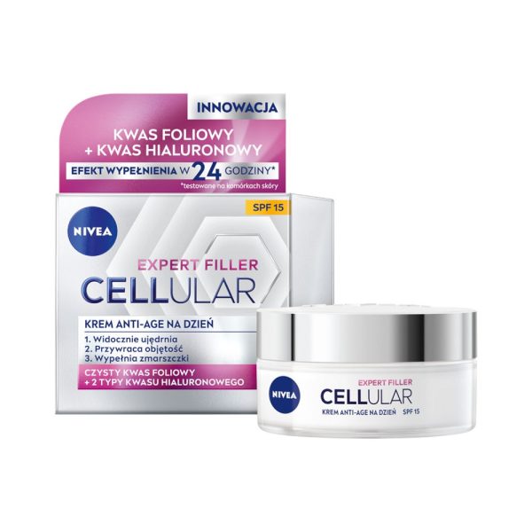 Cellular Expert Filler zestaw krem anti-age na dzień SPF15 50ml + krem anti-age na noc 50ml + hialuronowe serum wypełniające 30ml Discount